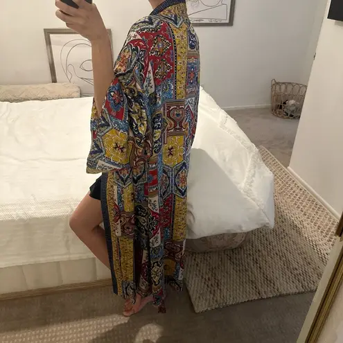 Haute Hippie Robe with waist tie bohemian pattern fancy loungewear California