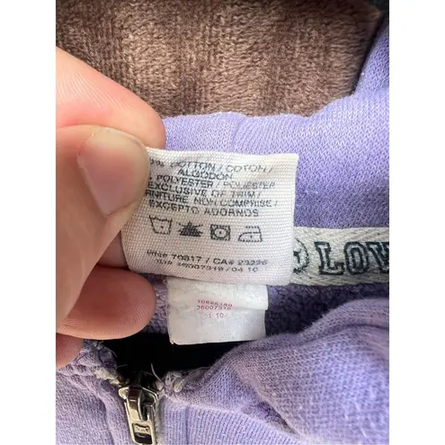 PINK By Victoria’s Secret Purple Full Zip Sweatshirt Woman’s Size Medium FLAWED