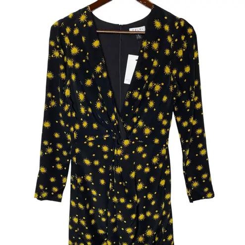 DELFI Collective Frankie Silk Black Celestial Print Mini Dress NEW size Small