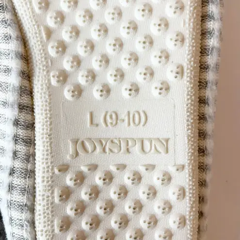 JOYSYUN Waffle Slippers Faux Fur Lined Bow Detail Cozy Slip On L Travel Home White Size 9