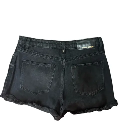 Seven Sisters Edgy Black Denim Cutoff Shorts