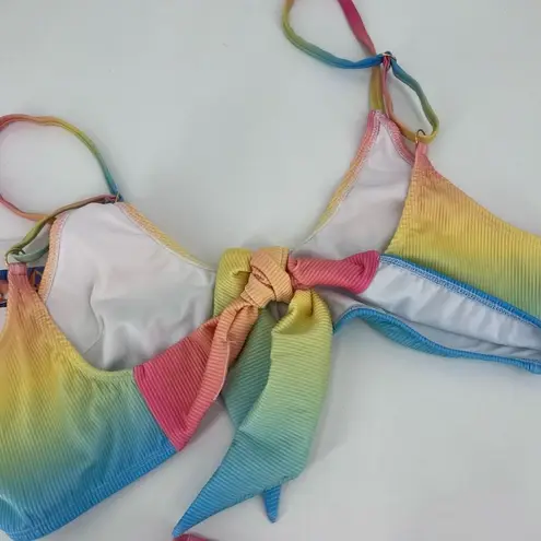 NWT Mapale Dreamy Pastel Ribbed Bikini Swimwear Miami Sunset Ombre Size 1X/2X Yellow - Image 6