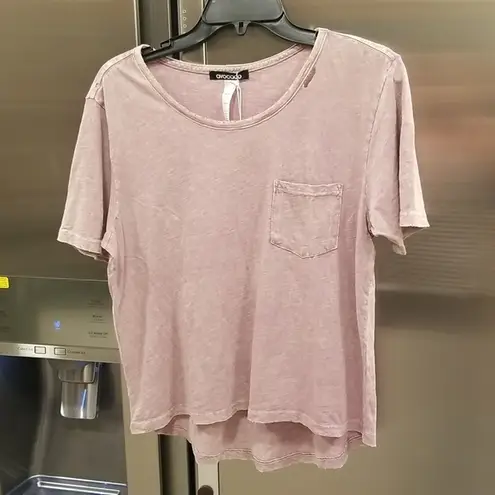 Avocado 💕💕 Crew Neck Short Sleeve Pocket T-shirt ~ Pink Acid Wash One Size