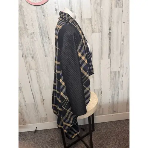 Moda Dilay Plaid Open Front Cardigan Jacket Size Small