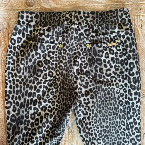 🐆Michael Kors Black Leopard Print Stretch Skinny Leggings Pants🐆 ~medium