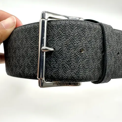 Michael Michael Kors Accessories Elastic Mk Logo Buckle Black Stretchable Belt