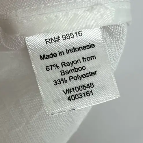 Coldwater Creek Small Bamboo Rayon Pleat Retro Vintage Resort Button Up Blouse - Image 5