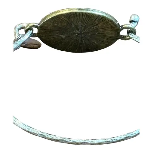 Inspirational "I Am Blessed" Oval Charm Bangle Bracelet Religious Cross Pendant Silver