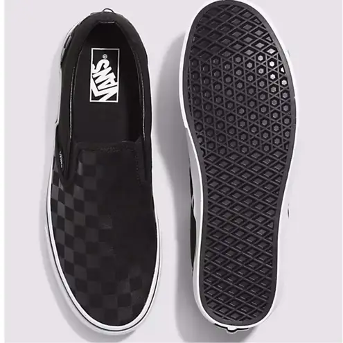 Vans  black checkered slip on sneakers