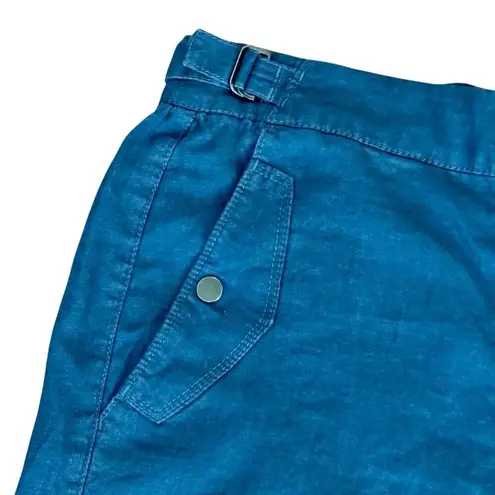 Athleta NWT  Size 6 Voyager Short 100% Linen Granite Blue $79 - 586829