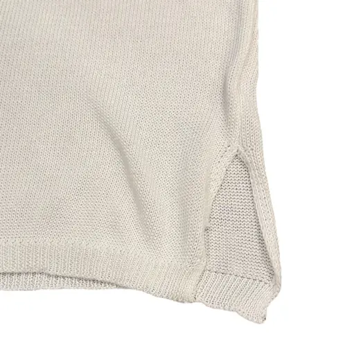 Beach Coastal Knit Sweater Cream and Pink Colorblock Pullover Lightweight S