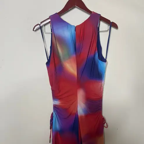 Rebecca Vallance Del Prado Multicolor Midi Dress sz S Red