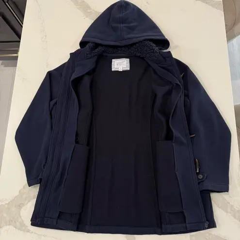 Market & Spruce Hooded Toggle Pea Coat Women’s 1X Navy Blue Sherpa Lined Hood