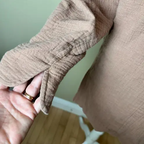 Madewell Linen Blend Gauze Neutral 2 Button Blazer Jacket Size Small