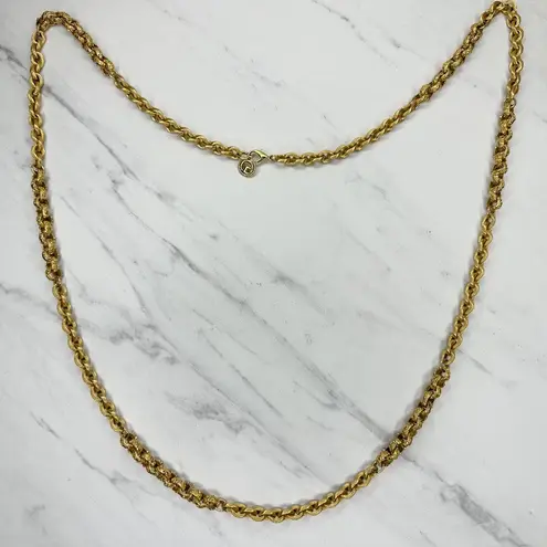 St. John Gold Chain Necklace 46" Palm Beach New York Text Links Statement ✨