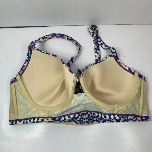 Swimsuits For All Plus 46C Underwire Bikini Swim Top Tile Print Keyhole Detail Size XL