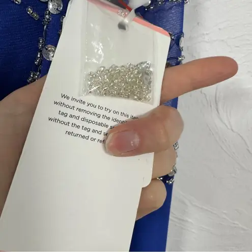 JJ House Royal Blue Rhinestone Studded Prom Gown Maxi Dress Womens XXL Formal Size 2X