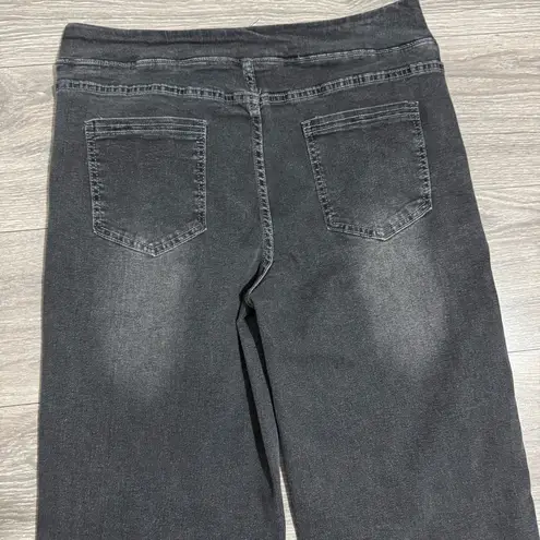 Women Black Baggy High Rise Y2K Wide Leg Loose Fit Stretch Jeans Size XL/32