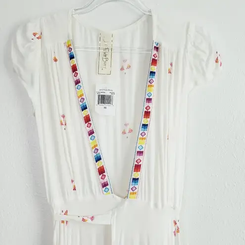 Jen's Pirate Booty White Mythology Short Sleeve Maxi Wrap Dress