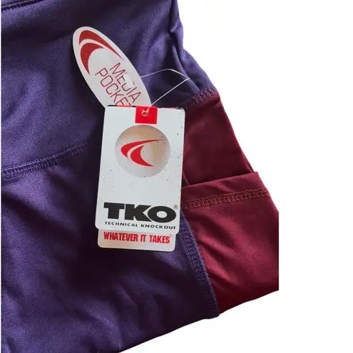 TKO Technical Knockout Womens Plum Maroon Media Pocket Shorts Size Small Purple