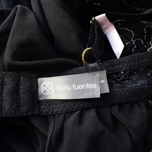 Daisy Fuentes ✦ Black Mesh Sheer Lingerie Nightgown