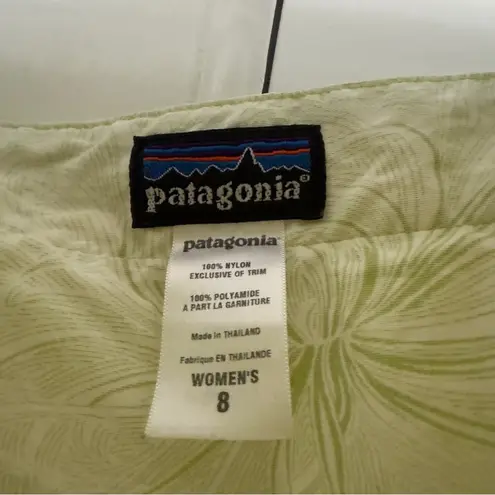 Patagonia  Printed Snap Waist Wrap Skirt Mini Athletic Floral Green White Active