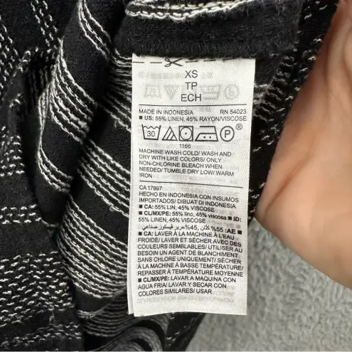 Old Navy NWT  Sleeveless Linen‎ Blend Shift Dress Black White Women's XS