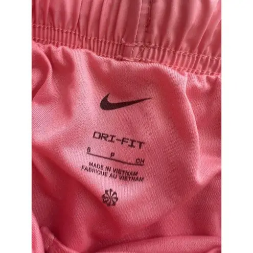 Nike  Shorts Women’s Small Pink Swoosh Logo Dri Fit Running Athletic Lined