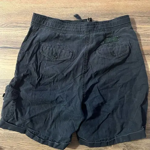 Ralph Lauren Lauren  Shorts Women Size 10P Black Chino Shorts