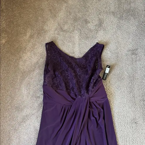 R & M Richards  Plum Purple Ruched Dress SIZE 12