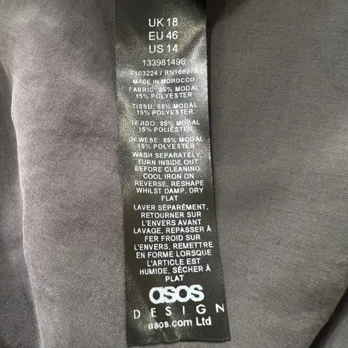 ASOS DESIGN Gray Maxi Dress Womens 14 Sleeveless Open Back Casual Party Cocktail