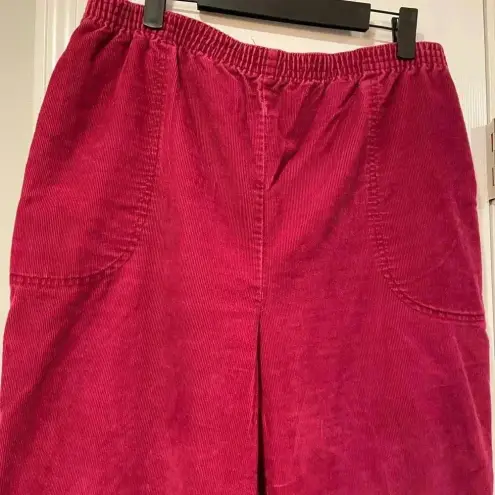 VTG Fox Collection Magenta Pink Elastic Waist High Rise Corduroy Pants Size 16