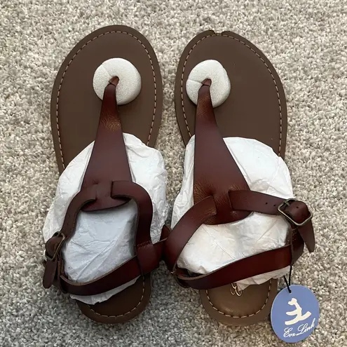 Women’s Fox Link Brown Leather Sandals Size 9
