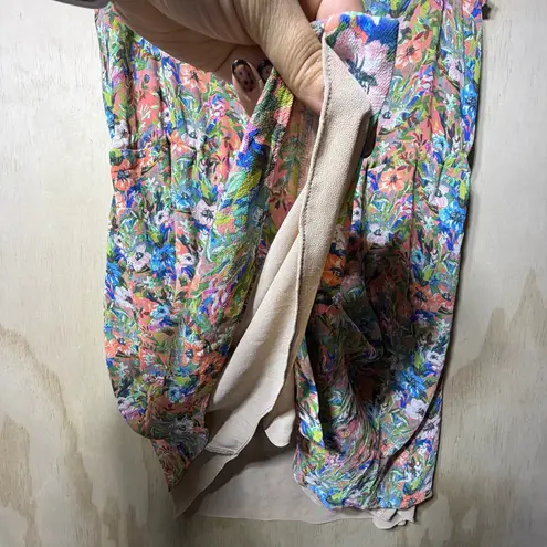 Slate + Willow Floral Sleeveless Dress Size 10 Multicolor Button Front Lined
