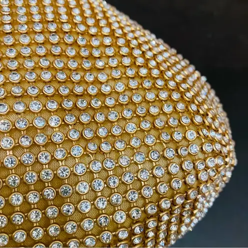 Sparkly Gold Rhinestone Mini Triangle Evening Wristlet Mini Bag