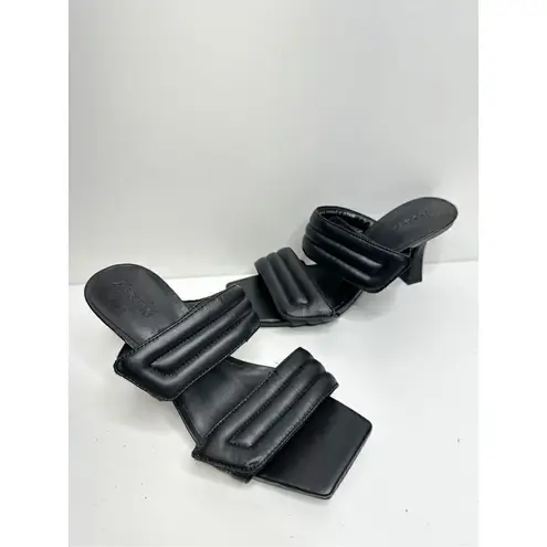Abound  Sandals Womens Size 5 Qarly Heeled Black Square Toe Slip On Heels