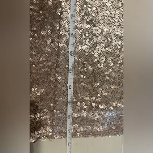 Lulu’s High Neck Cowl Back Maxi Sequin Dress, Gold/Tan, Size S Gold