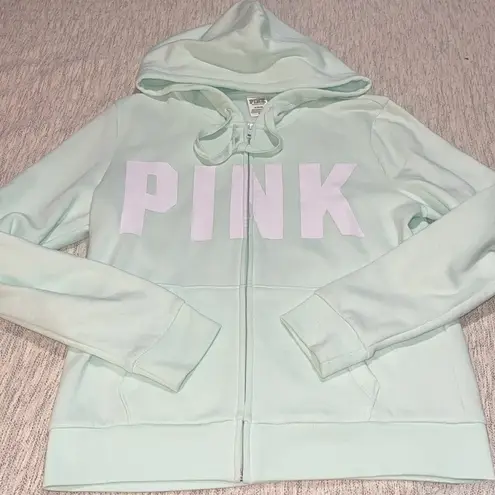 Victoria's Secret VS PINK Mint Green Zip Up Hoodie Size M