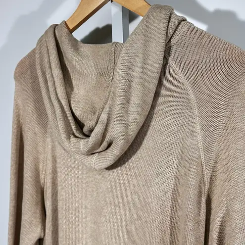 Ghiaia Made in Italy Cotton Zip Hoodie – Size L (Beige Sand Knit) Tan Size L