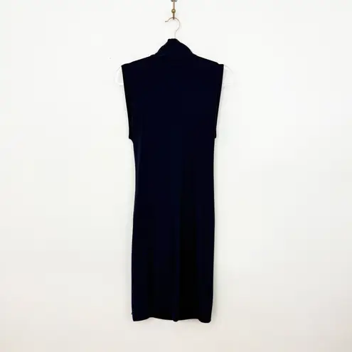 Norma Kamali x Everlast Navy Draped Sleeveless Midi Dress