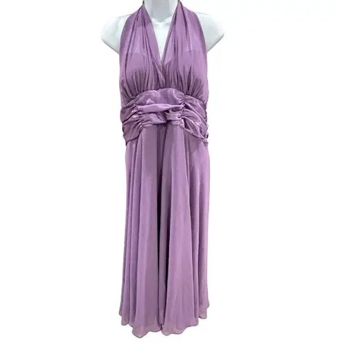 Connected Apparel Connected NWT Apparel Halter Backless Mauve Lavender Dress 16 Formal