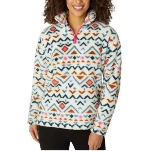 Eddie Bauer  Aztec Print Quarter Zip Pullover Fuzzy Women’s Size Large Tribal thumbnail 9