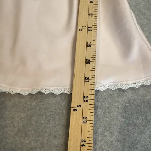 Vintage 80s Sara Beth Satin Cami Top Small Pink White Lace Embroidered Beaded