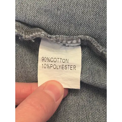 NWOT Miss Sparkling Small Cropped Embroidered w Flowers & Mushroom Jean Jacket Blue