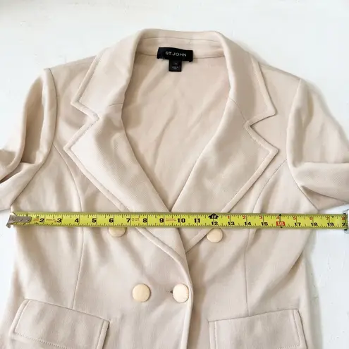 St. John Vintage Cream Double Breasted Blazer Jacket Size 10