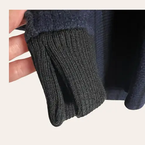 Maison Margiela Long Sleeve Navy Ribbed Oversized Crewneck Knit Sweater Size XS