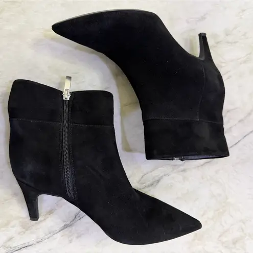 Aquatalia $475 Marabella Suede Bootie Black POINTY TOE STILETTO SOCK 8.5