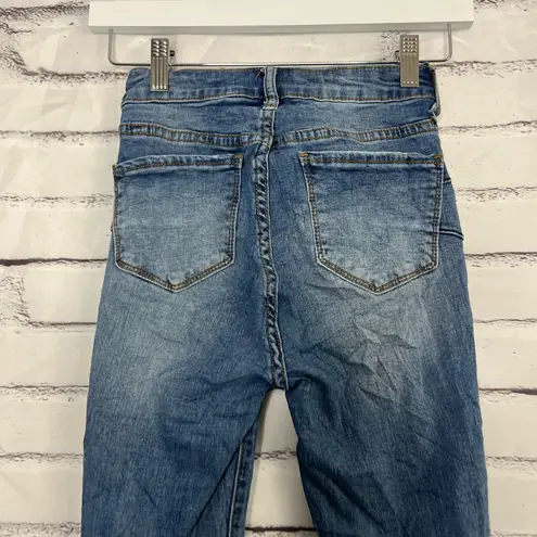 S.O.N.G High Rise Skinny Ankle Jeans Curvy Fit Women’s 00/23 Med Wash Y2K Grunge Blue