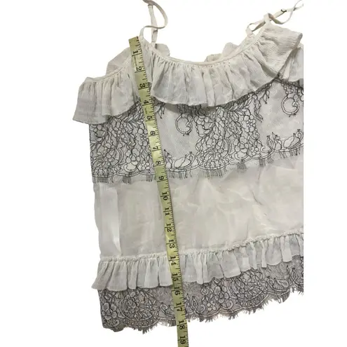 Twinset Milano Ivory Lace Ruffle Camisole Top Women’s Sz L EU 44 Sleeveless Boho Size L