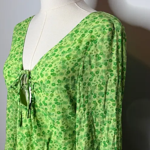 Charlie Holiday Womens Nixon Green Retro Floral Size 6 Mini Dress